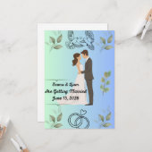 Modèle de carton d'invitation de mariage élégant m (Devant/Arrière en situation)