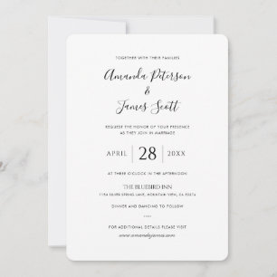 Modèle de carton d'invitation de mariage simple et