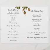 Modèle de cérémonie de mariage Programme floral dé (Dos)
