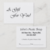 Modèle de certificat cadeau (Devant / Derrière)