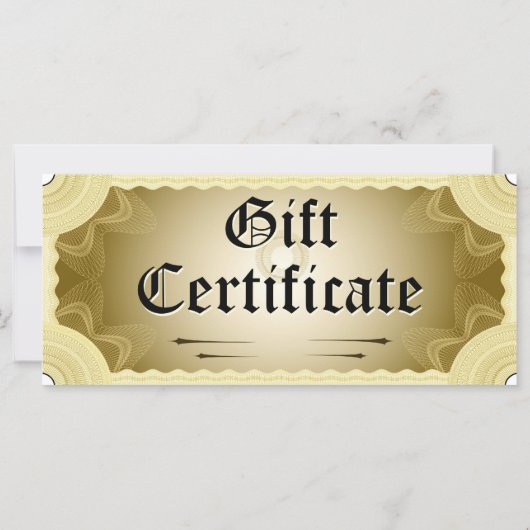 Modèle de certificat cadeau (Dos)