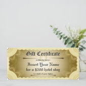 Modèle de certificat cadeau (Debout devant)