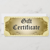 Modèle de certificat cadeau (Dos)