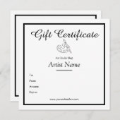 Modèle de certificat cadeau Artist Studio (Devant / Derrière)