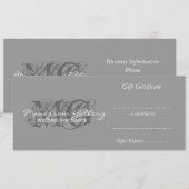 Modèle de certificat cadeau avec deux monogrammes (Devant / Derrière)