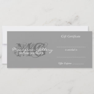 Modèle de certificat cadeau avec deux monogrammes