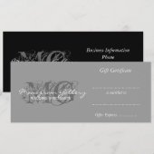 Modèle de certificat cadeau avec Monogram (Devant / Derrière)