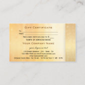 Modèle de certificat cadeau Bokeh Or Élégant (Dos)