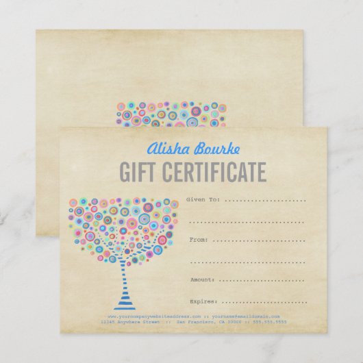 Modèle de certificat cadeau d'affaires mode (Devant / Derrière)