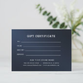 Modèle de certificat cadeau d'entreprise avec logo (Debout devant)