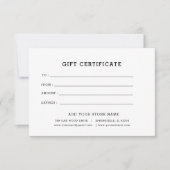 Modèle de certificat cadeau d'entreprise avec logo (Devant)