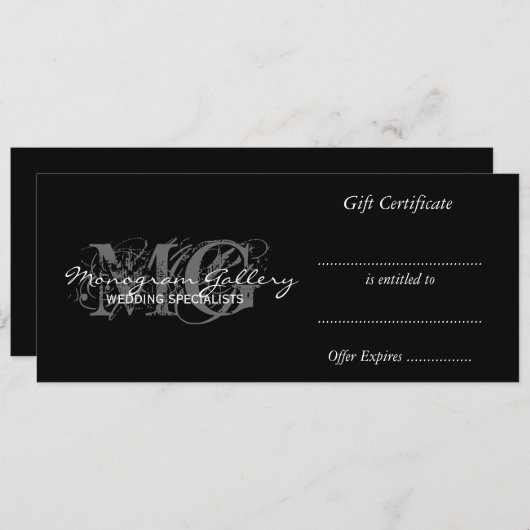 Modèle de certificat cadeau d'entreprise avec Mono (Devant / Derrière)