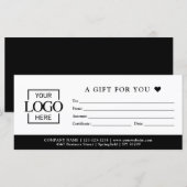 Modèle de certificat cadeau d'entreprise minimalis (Devant / Derrière)