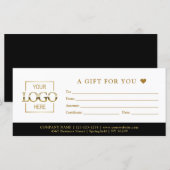 Modèle de certificat-cadeau d'entreprise minimalis (Devant / Derrière)