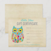 Modèle de certificat cadeau d'entreprise Owl Fashi (Devant / Derrière)