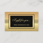 Modèle de certificat cadeau élégant or noir (Devant)