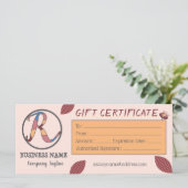 Modèle de certificat cadeau floral avec logo (Debout devant)