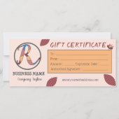 Modèle de certificat cadeau floral avec logo (Devant)