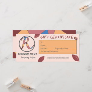 Modèle de certificat cadeau floral avec logo