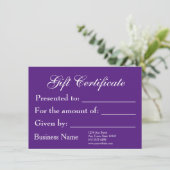 Modèle de certificat cadeau Générique Nouvelle val (Debout devant)