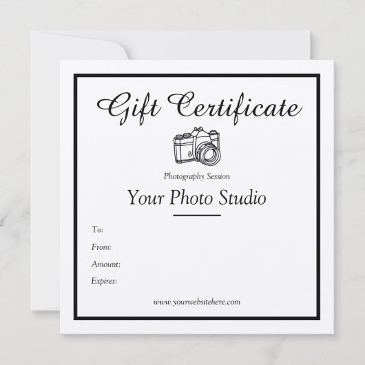 Modèle de certificat-cadeau Kraft Paper Photograph (Devant)