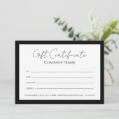 Modèle de certificat cadeau personnalisable (Debout devant)