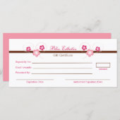 Modèle de certificat cadeau Pink Sakura (Devant / Derrière)