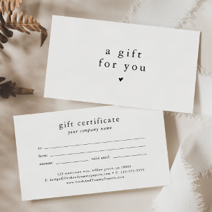 MODÈLE de certificat-cadeau pour bon d'affaires EM
