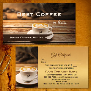 Modèle de certificat cadeau pour le meilleur café