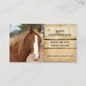 Modèle de certificat cadeau pour leçons d'équitati (Devant)