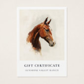 Modèle de certificat cadeau pour leçons d'équitati (Devant)