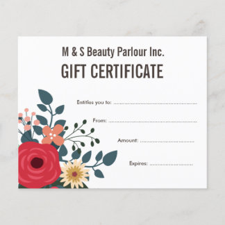 Modèle de certificat cadeau salon de beauté de che