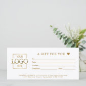 Modèle de certificat cadeau simple pour entreprise (Debout devant)