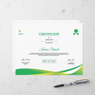 Modèle de certificat d'accomplissement - modifiabl