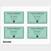 Modèle de certificat d'authenticité autocollants d (Feuille)