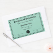 Modèle de certificat d'authenticité autocollants d (Enveloppe)
