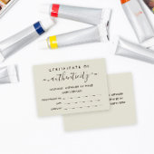 Modèle de certificat d'authenticité de script Brow