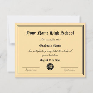 modèle de certificat de diplôme d'études secondair