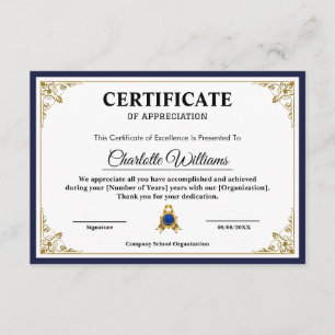 Modèle de certificat de reconnaissance classique