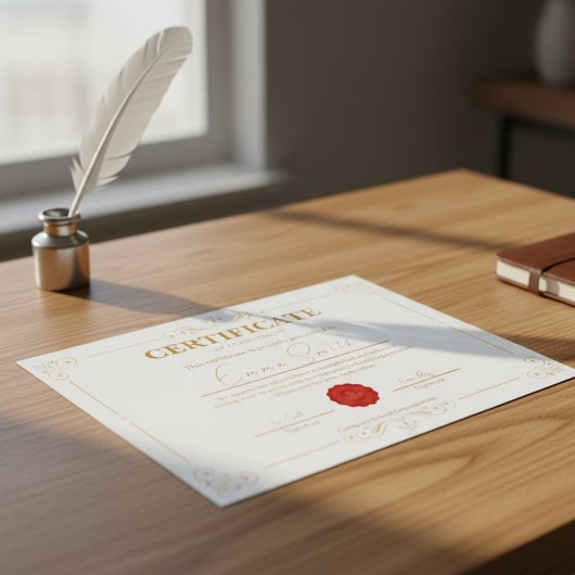 Modèle de certificat de réussite en or élégant