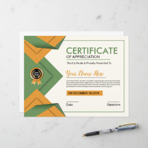 Modèle de certificat imprimable