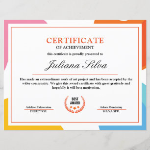 Modèle de certificat multifonction