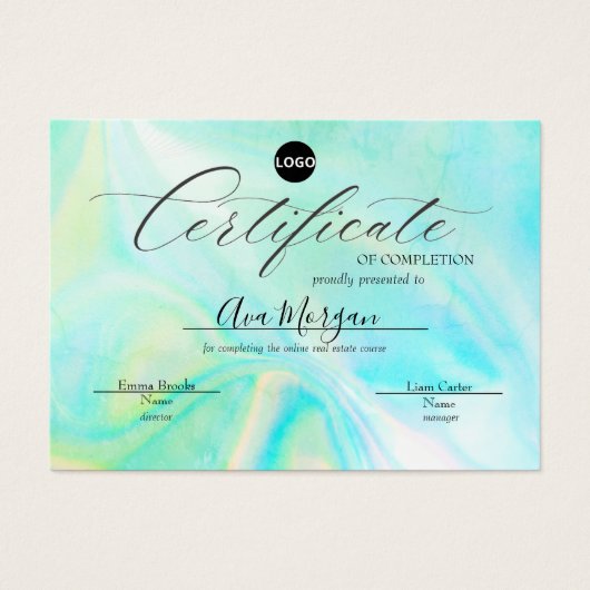 Modèle de certificat simple - Effet holographique (Devant)