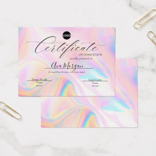 Modèle de certificat simple - Effet holographique (Bureau)