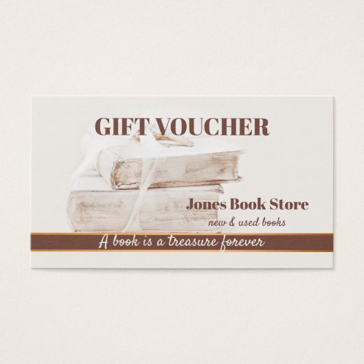 Modèle de chèques-cadeaux de livres de seconde mai (Devant)