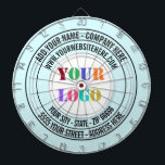 Modèle de Cible de flechettes de texte du logo de<br><div class="desc">Couleurs et polices personnalisées - Concevez vos propres tableaux de bord personnalisés avec logo personnalisé Entreprise Nom Adresse Site Web ou Texte personnalisé Promotionnel Cible de flechettes d'entreprise Don - Ajouter votre nom - Entreprise / Adresse / Logo - Photo ou QR Code / Site Web ou E-mail ou Téléphone...</div>