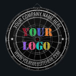 Modèle de Cible de flechettes de texte du logo de<br><div class="desc">Couleurs et polices personnalisées - Concevez vos propres tableaux de bord personnalisés avec votre entreprise Logo et nom Site Web ou Texte personnalisé Entreprise Cible de flechettes personnalisée - Ajoutez votre logo / image ou code QR - Photo / et texte / Information / Plus - Redimensionnez et déplacez les...</div>