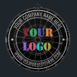 Modèle de Cible de flechettes de texte du logo de<br><div class="desc">Couleurs et polices personnalisées - Concevez vos propres tableaux de bord personnalisés avec votre entreprise Logo et nom Site Web ou Texte personnalisé Entreprise Cible de flechettes personnalisée - Ajoutez votre logo / image ou code QR - Photo / et texte / Information / Plus - Redimensionnez et déplacez les...</div>