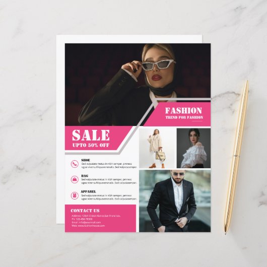 Modèle de circulaire de promotion de produit (Devant/Arrière en situation)