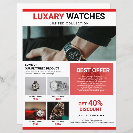 Modèle de circulaire de promotion de produit (Devant / Derrière)